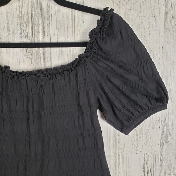 NWT Speechless Black Pucker Sweetheart Knit Short Sleeve Dress Women's Medium - Picture 10 of 12